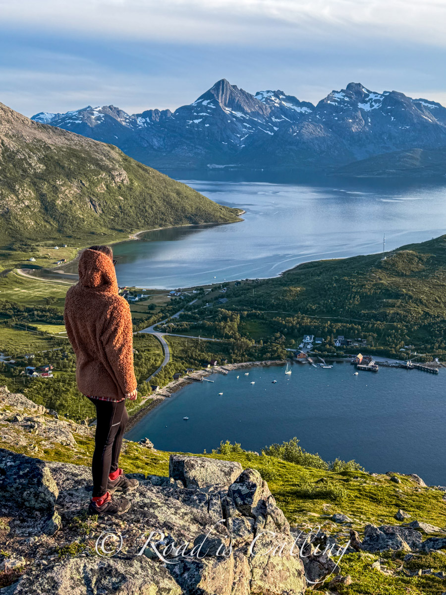 me on a hike during the midnight sun in Tromso in June