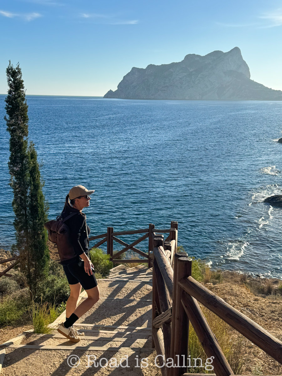 me on a coastal walk with wid sea views in Costa Blanca in December