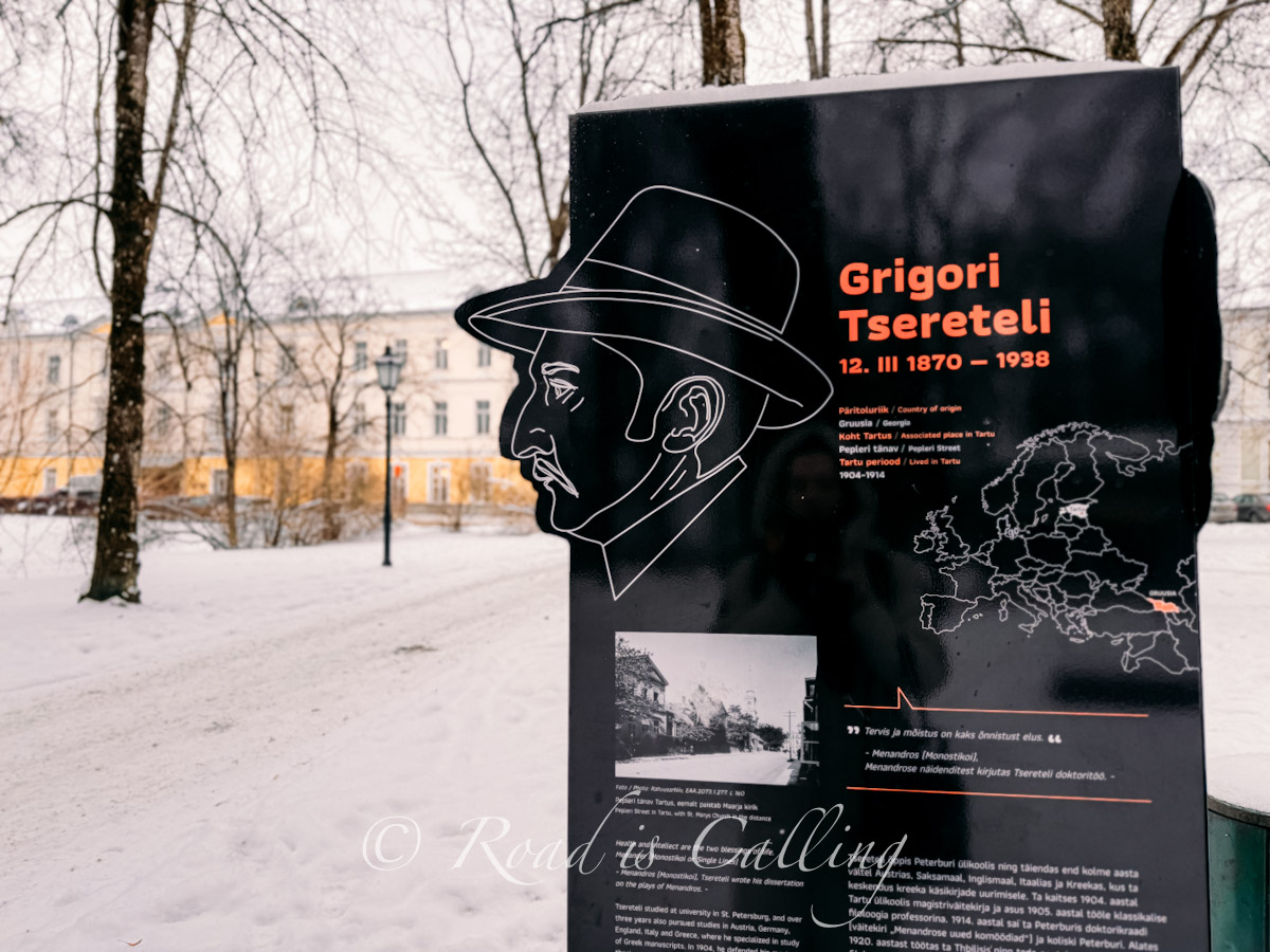 Information board about the students of Tartu University over many centuries