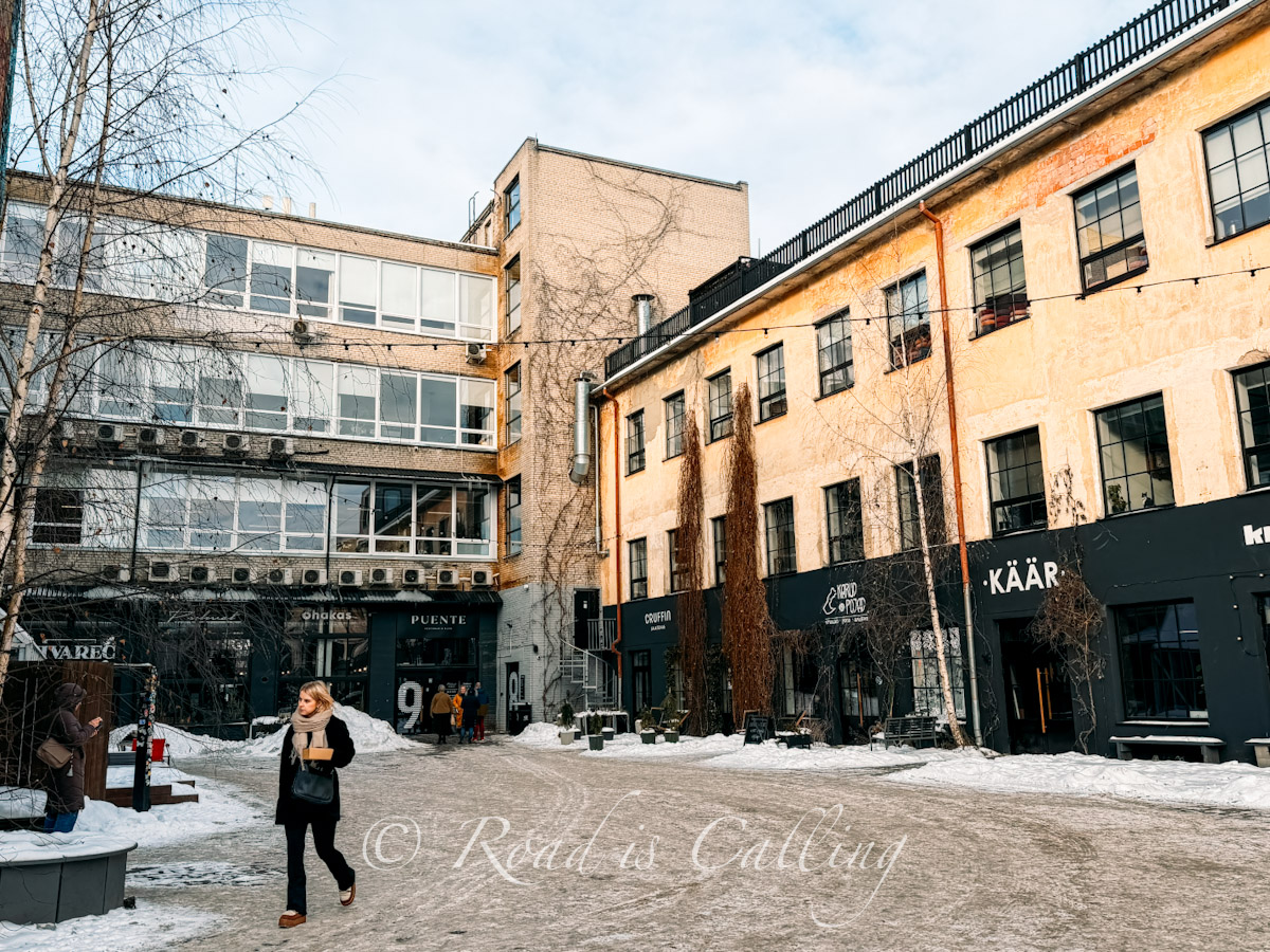 industrial area in Tartu with cafes and galleries