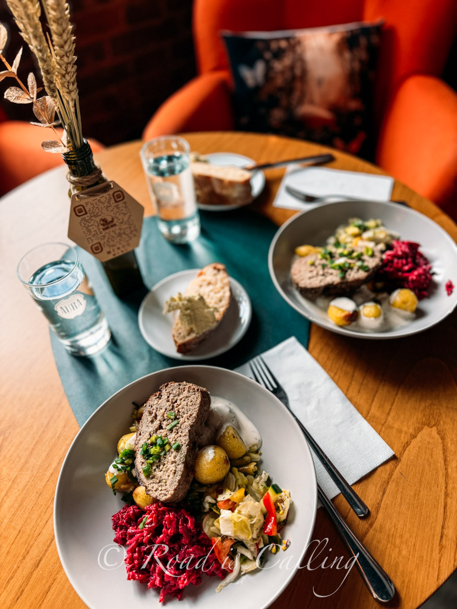 lunch on the table in Tartu student cafe