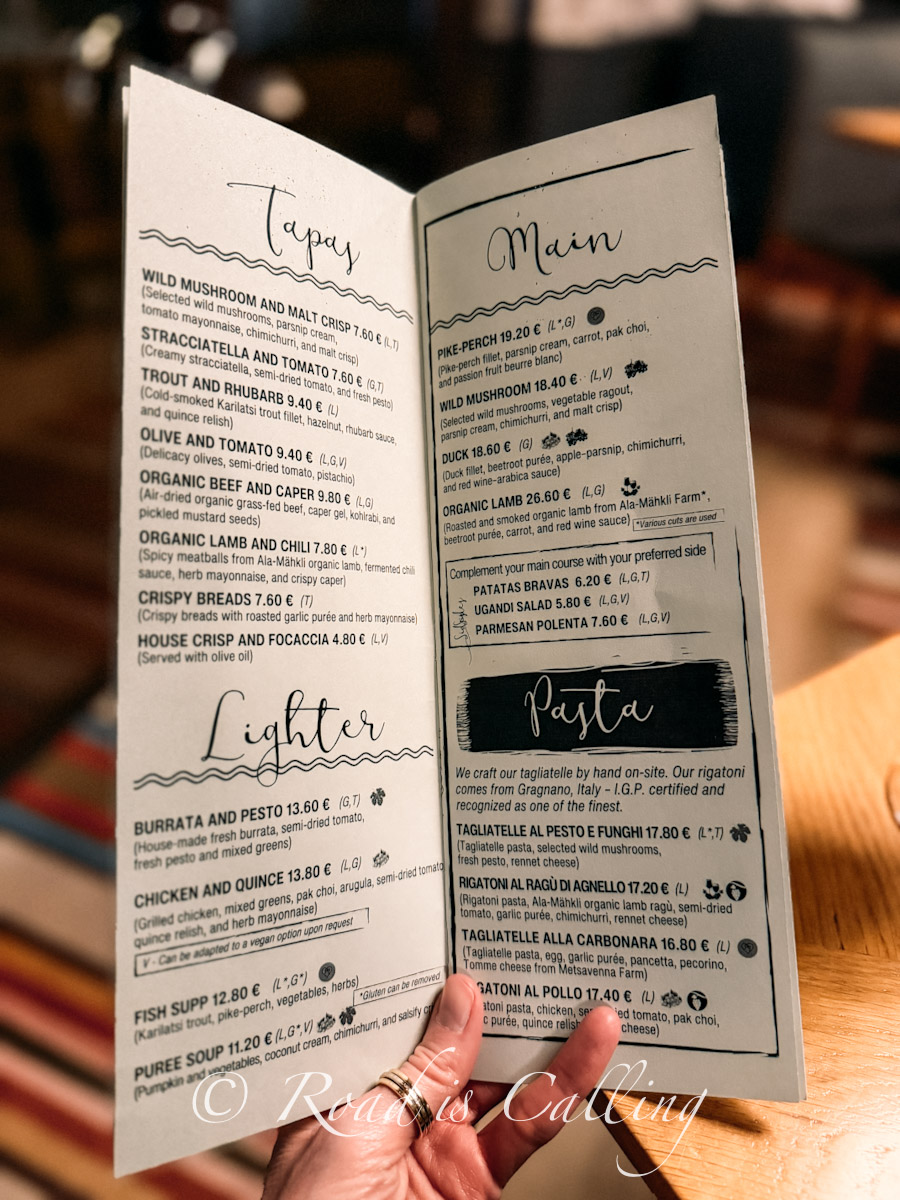 Ugandi Resto menu close up