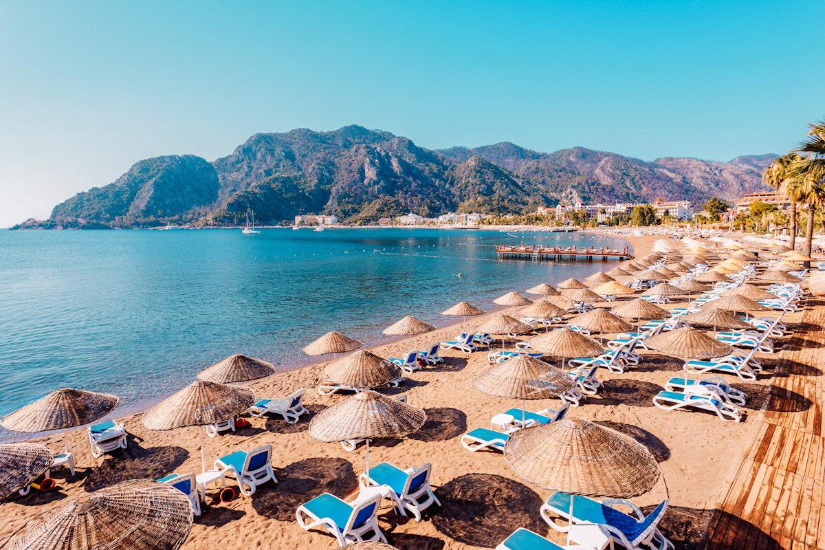 View of the Icmeler main city beach