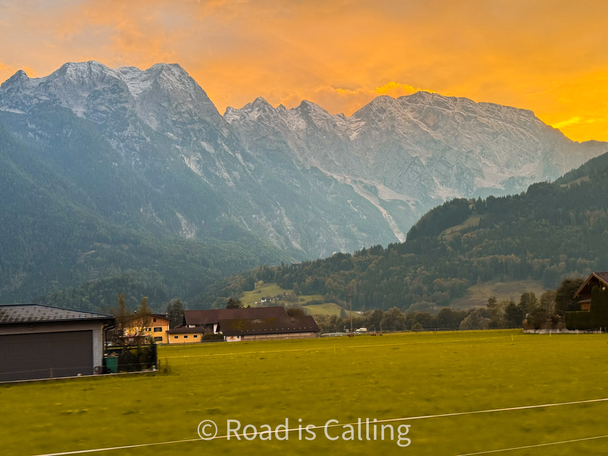 sunset over a meadow in Bavaria