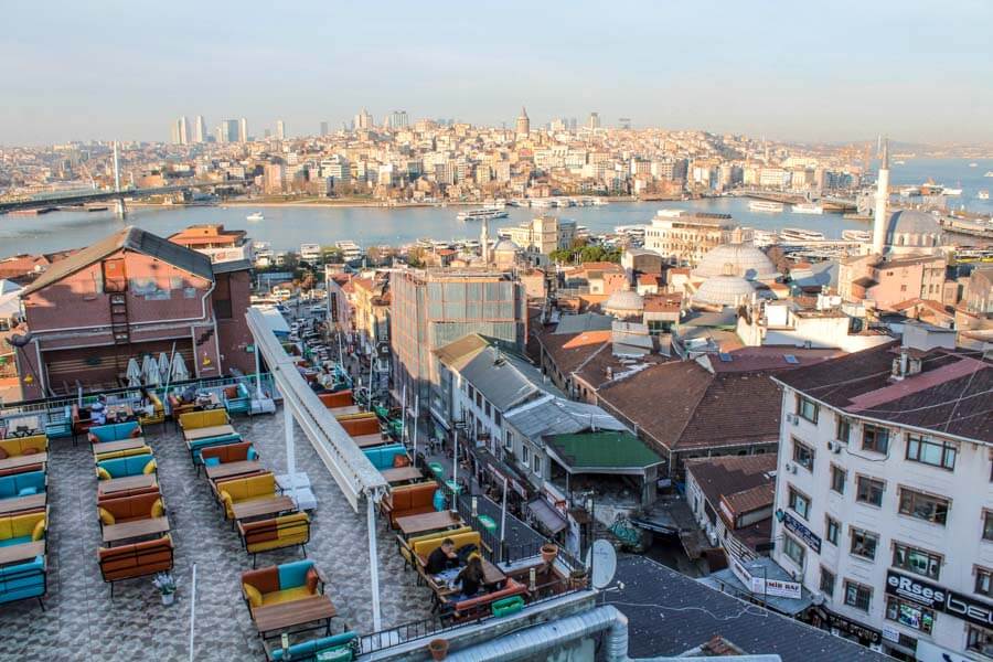 Istanbul cafe with a view