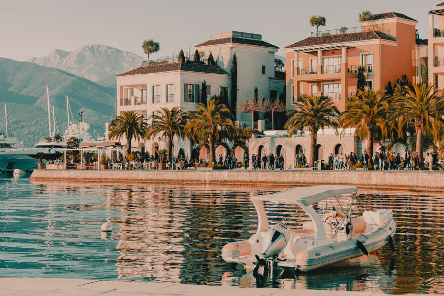 waterfront in Tivat Montenegro