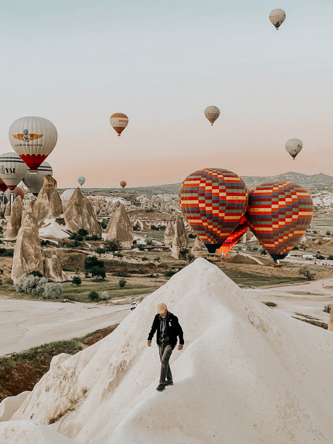 hot air balloon in Cappadocia in December