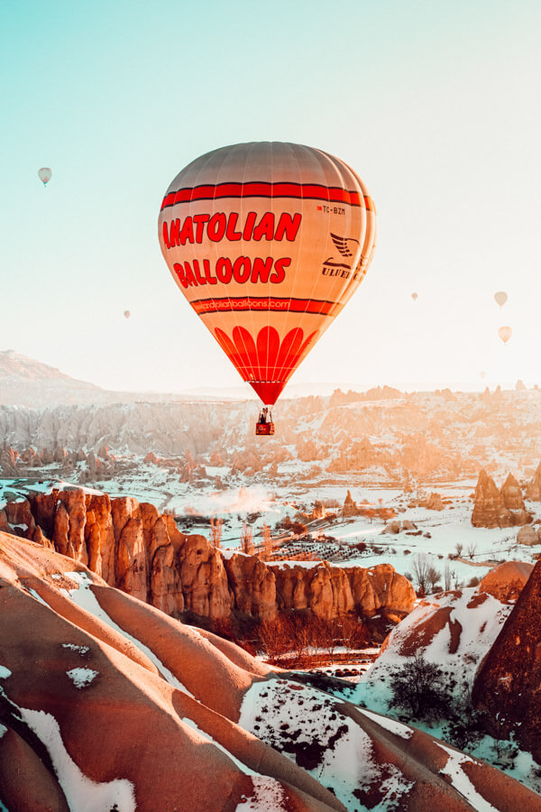 Cappadocia winter hot air balloon