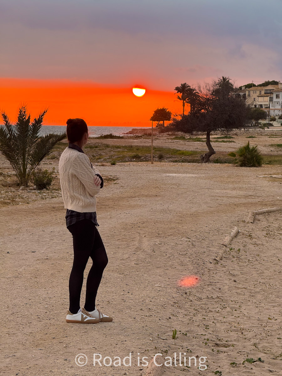 Costa Blanca landscape in winter at sunset with open terrain and gorgeous evening light