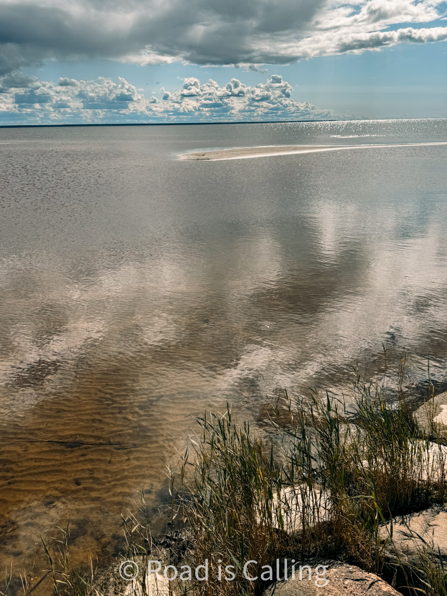 view of the calm sea and cloudy sky in Estonia on a getaway