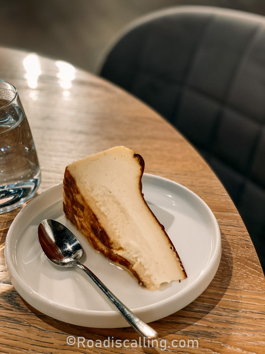 one piece of cheesecake on a plate