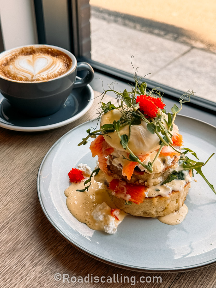breakfast food and coffee in Tallinn