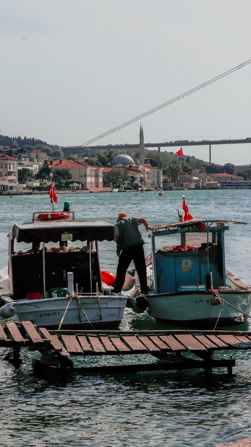 Many fishing on Bosphorus
