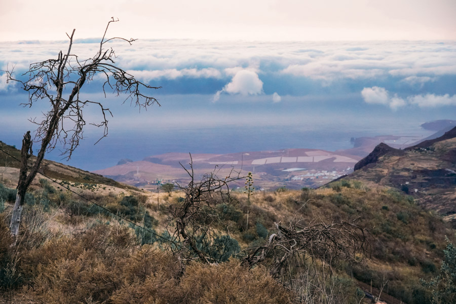 driving in Gran Canaria above clouds