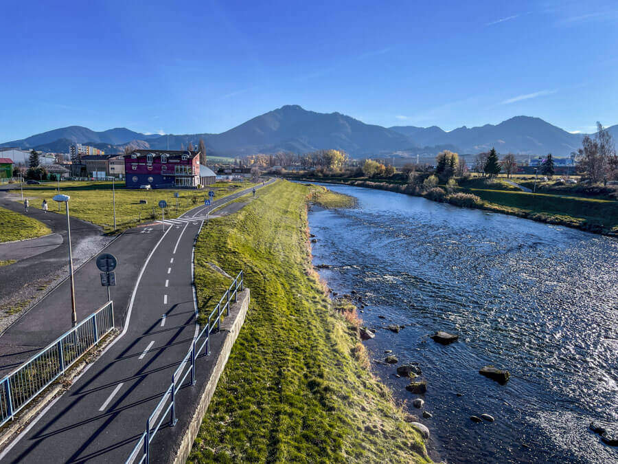 Vah river in Liptov Mikulas 