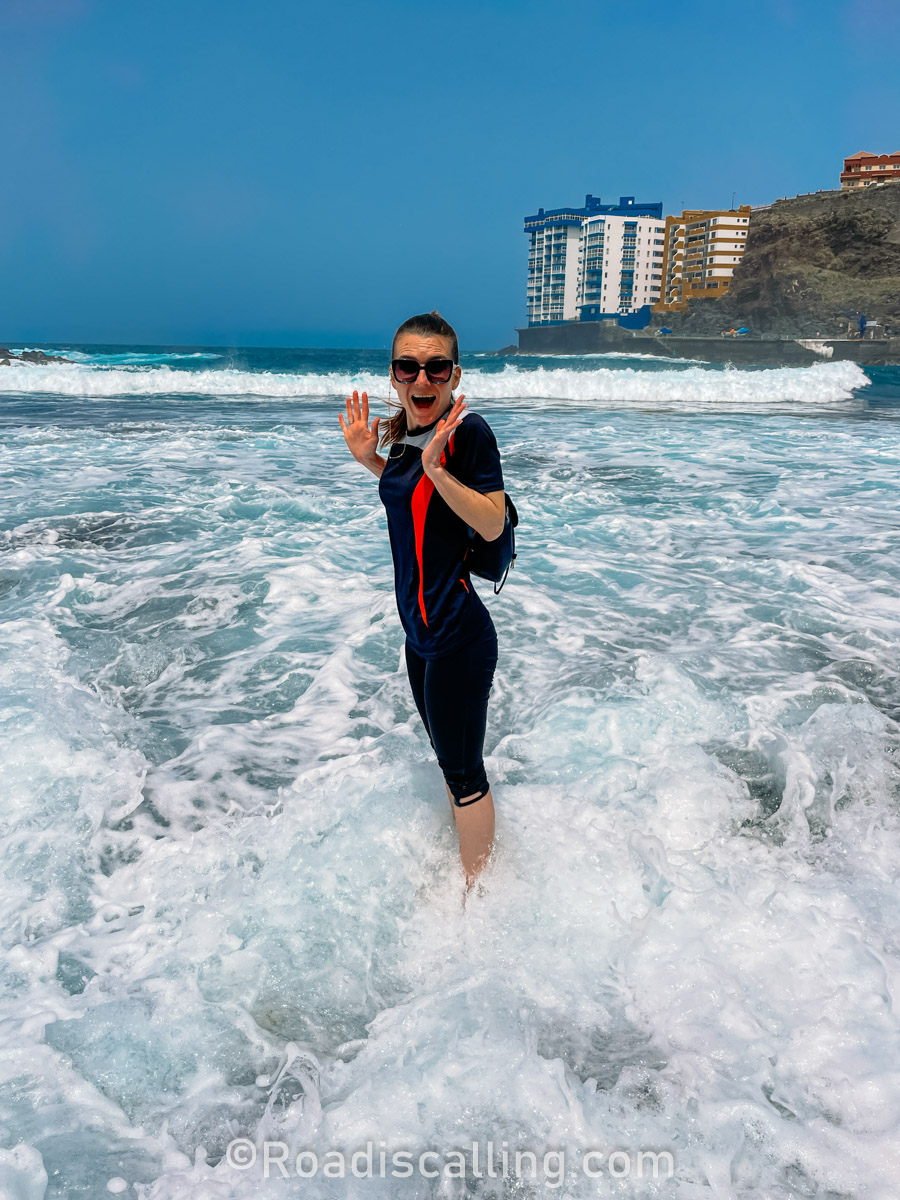 me enjoying the waves in Tenerife in December