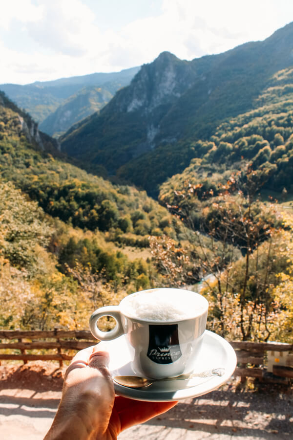 coffee with Tara canyon view