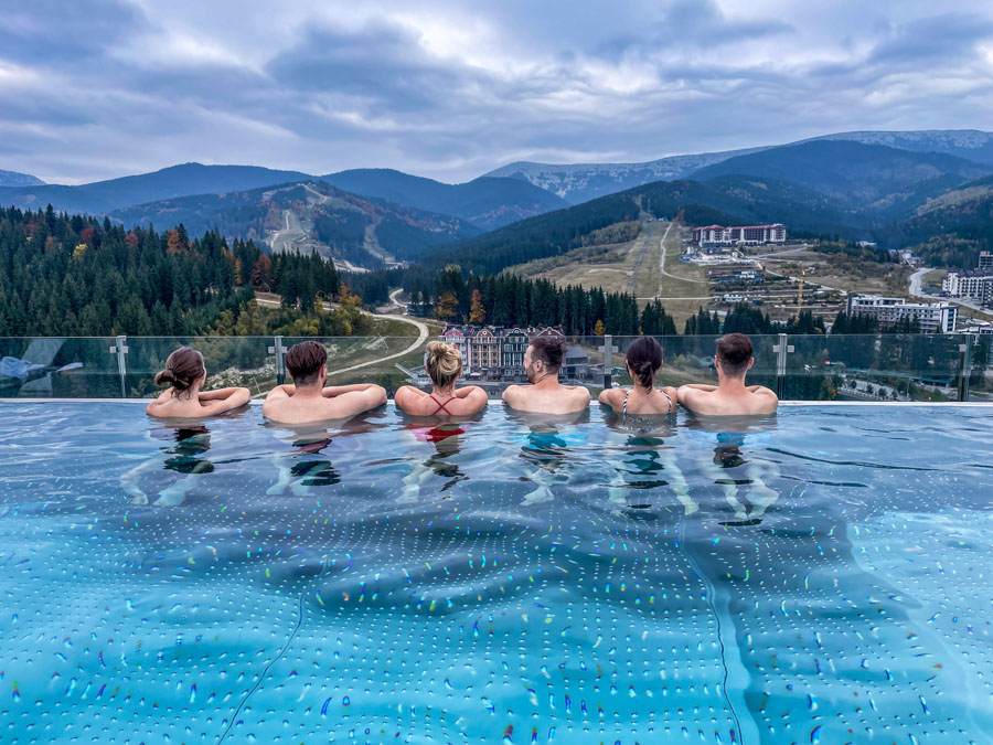 Bukovel pool with a view