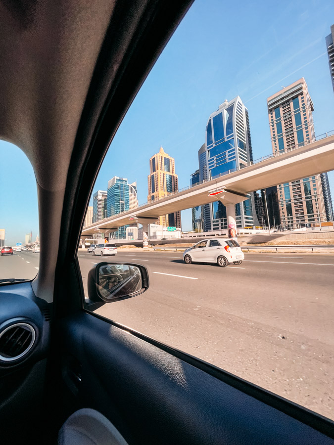 driving rental car in Dubai