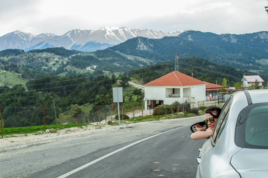 Driving through Tahtali mountains in Antalya