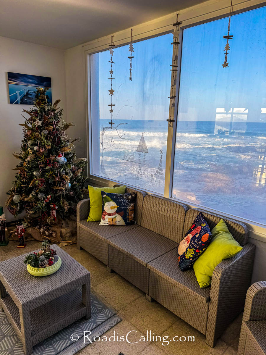 Christmas tree by the ocean