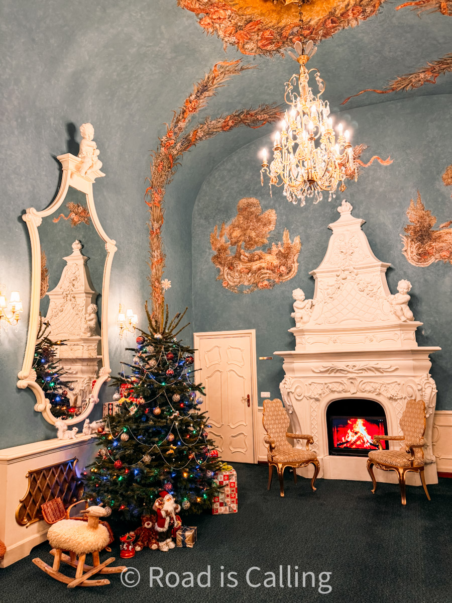 Christmas decorations inside the room