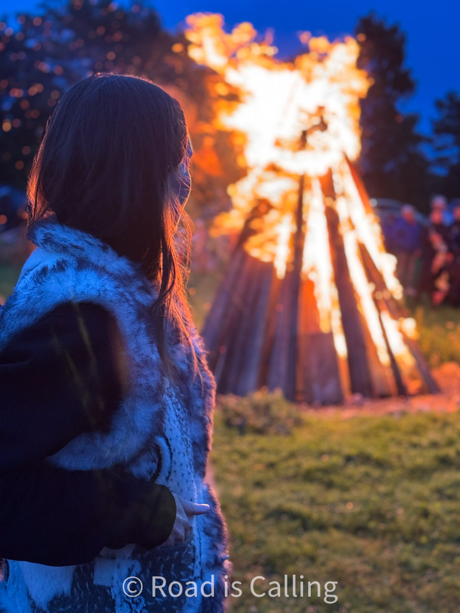 watching a traditional bonfire in Tallinn