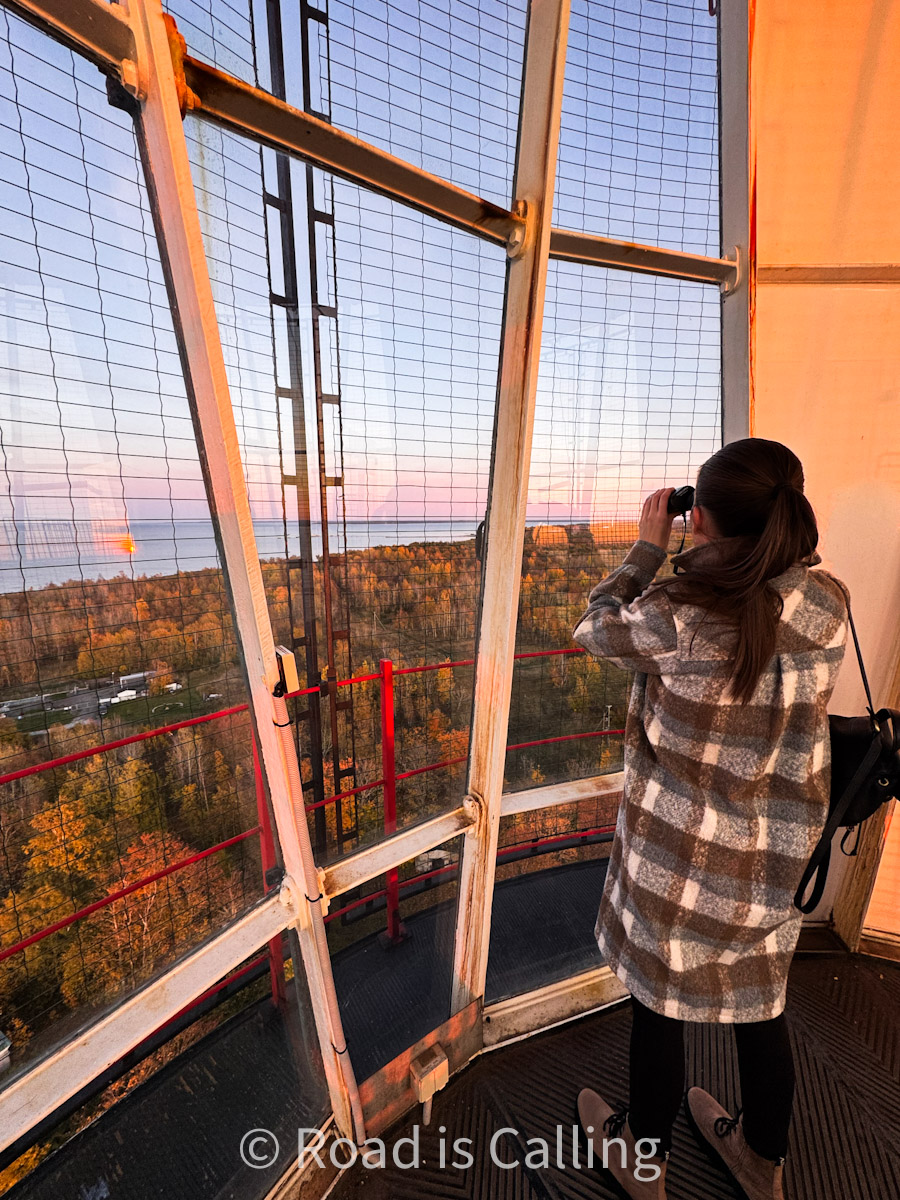 looking at nature from above the lighthouse in Estonia