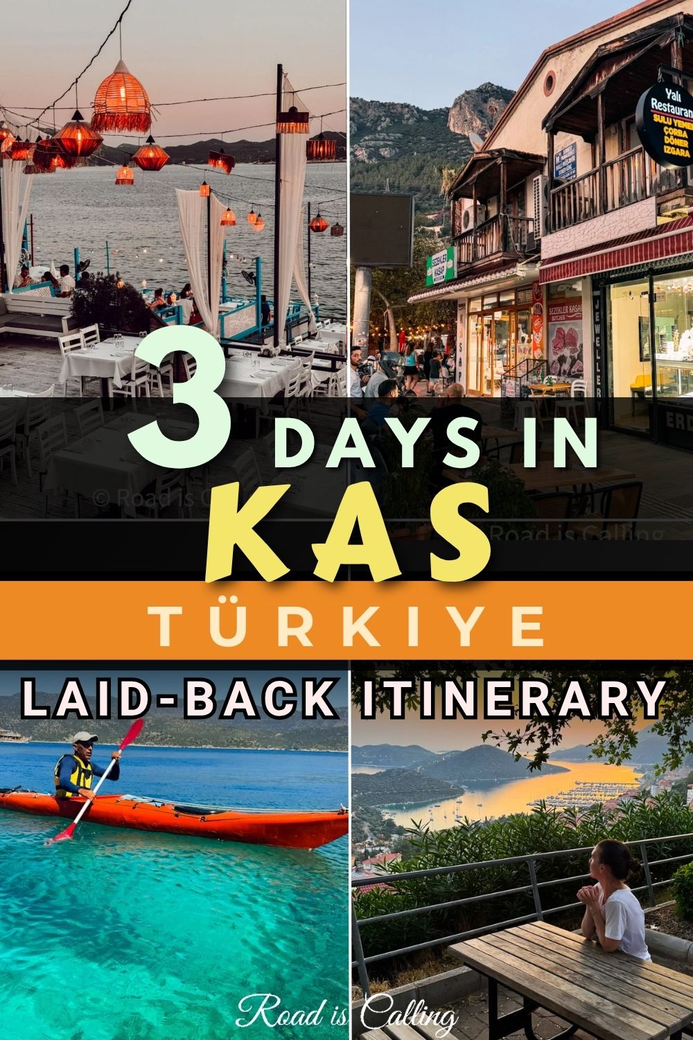 3 days in Kas Turkey - pinterest graphic showing different views in Kas