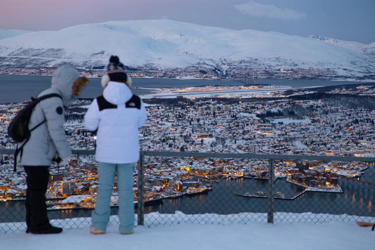 Tromso winter view from Mount Storsteinen