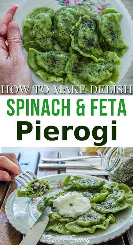 Simple ingredients and one hour of your time is all you need to make these delicious, homemade spinach pierogi #ukrainianfood #pierogirecipes #dinnerideas