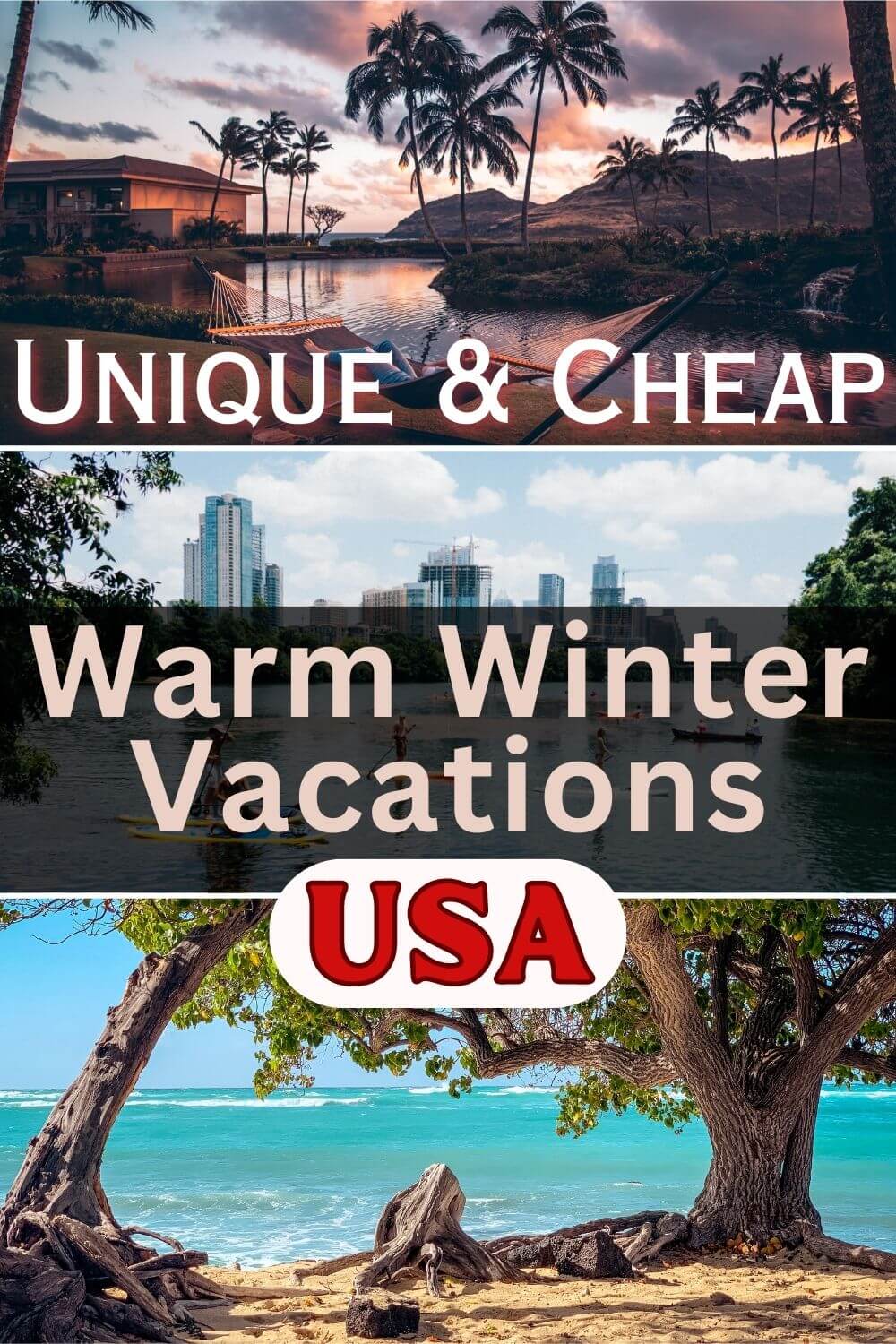 cheap warm winter vacations in USA