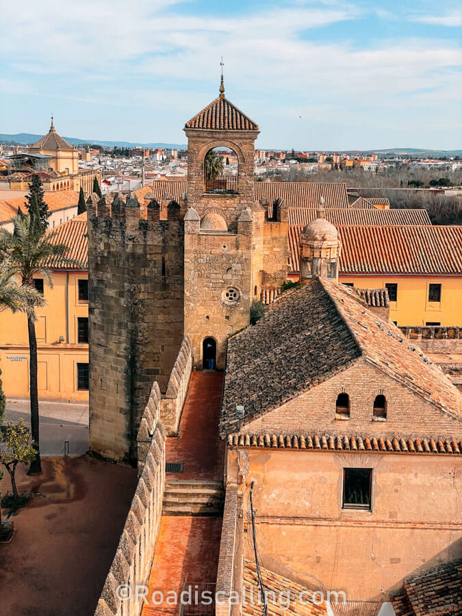 view from the castle wall in Cordoba