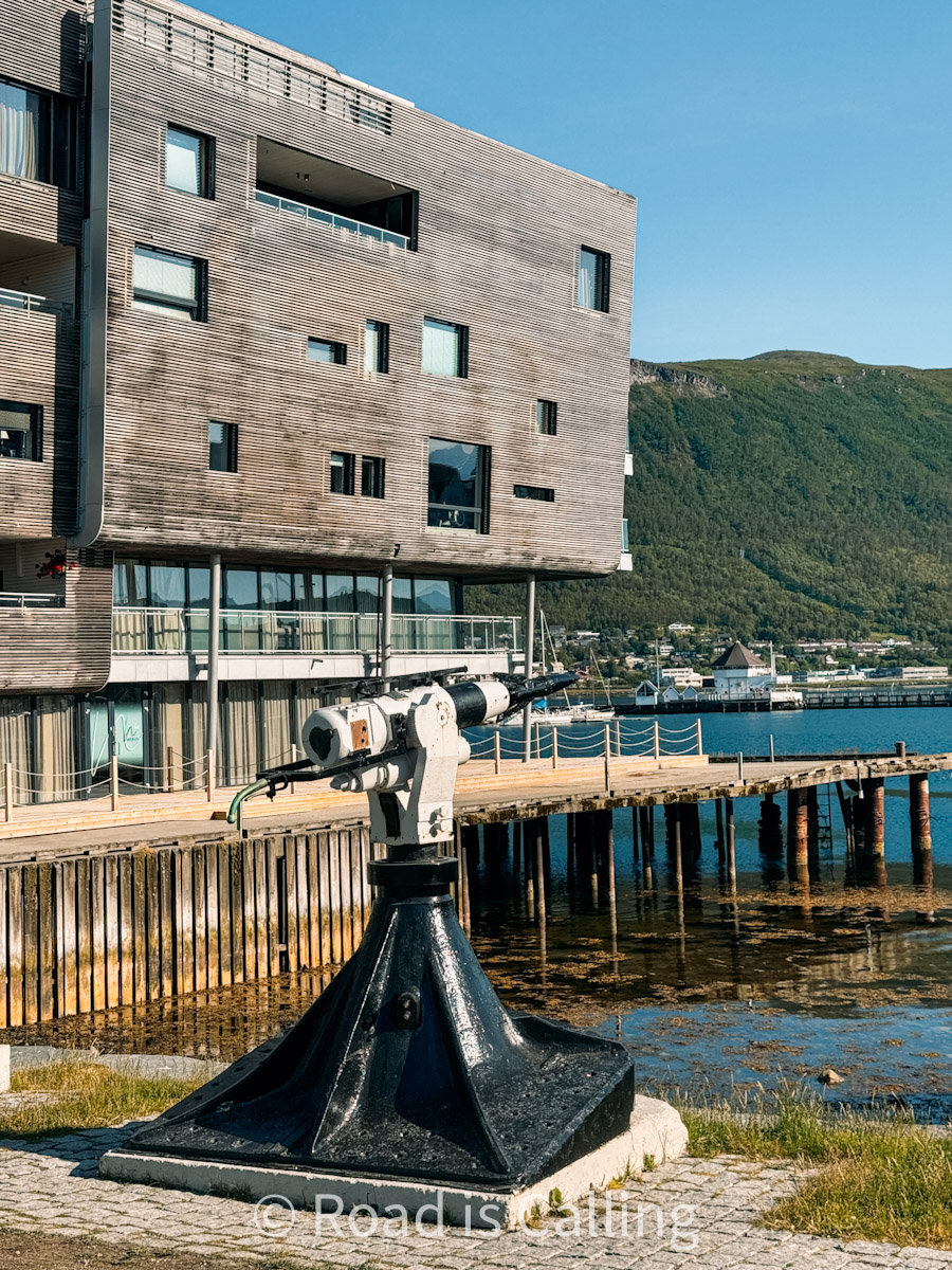 anchor monument in front of the Polar museum in Tromso, Norway