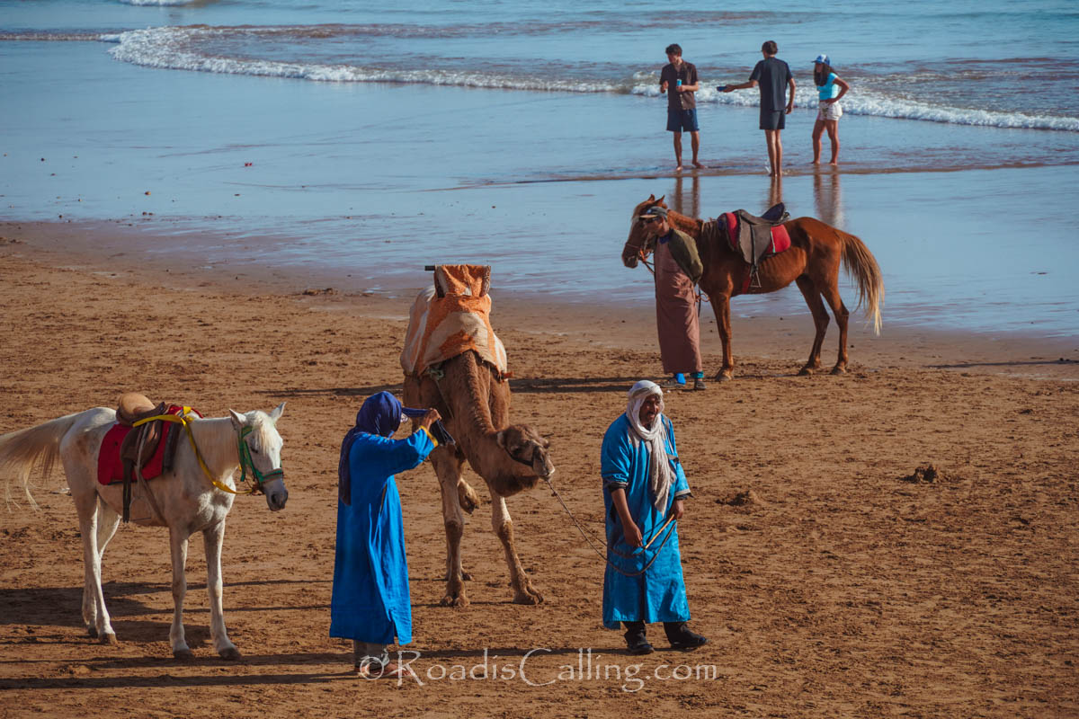 walking on the beach in Morocco