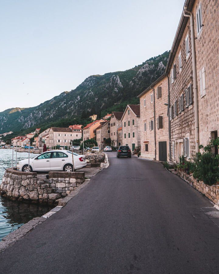on the road in the Bay of Kotor