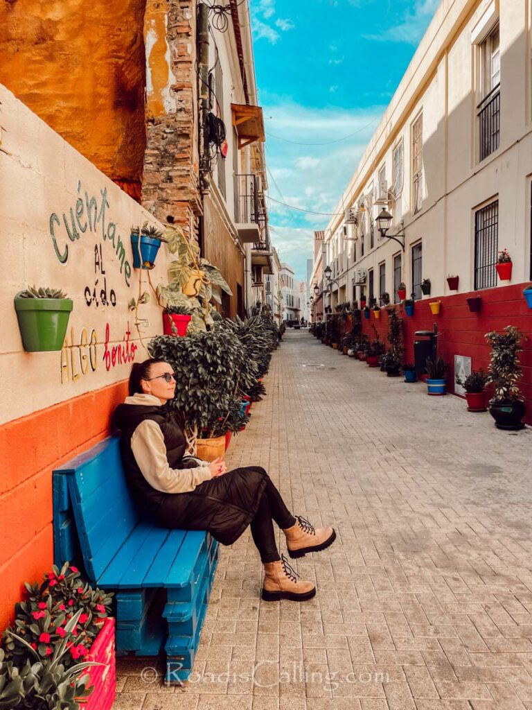 Malaga street scene in winter